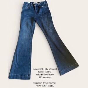 Loverlet by Vervet Mid Rise Flare Jeans 28/7